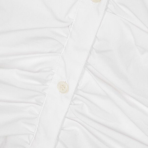 NIB$478 Veronica Beard Bell Stretch-Cotton Bottom Ruched Shirt Dress 0 XS - Picture 5 of 16